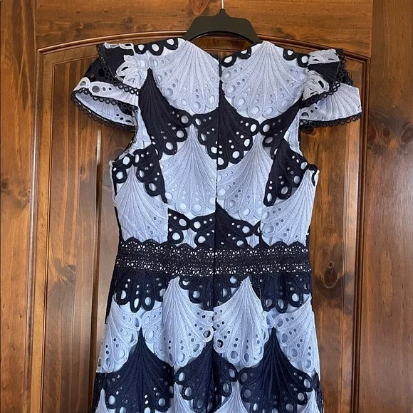 Adelyn Rae Navy and Light Blue Midi Dress - Picture 5 of 7